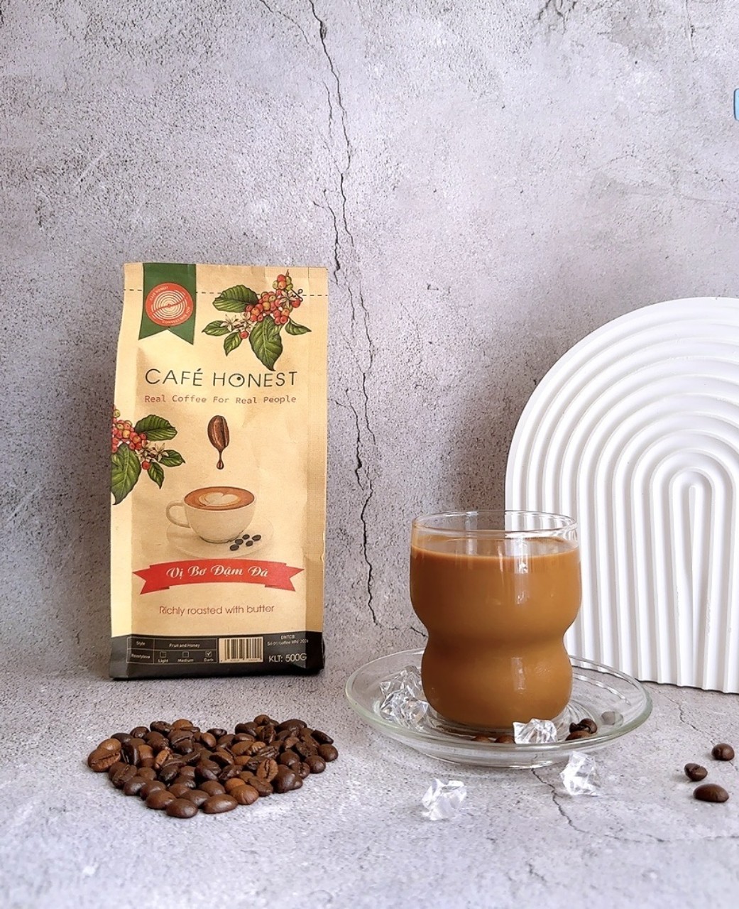 Coffee Honest Rang Xay Vị Bơ Đậm Đà 500G